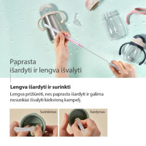 Mother-K termo HUG gertuvė su šiaudeliu (350 ml.)