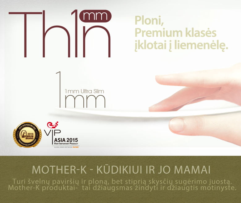 Mother-K  premium klasės, ypač ploni įklotai į liemenėlę