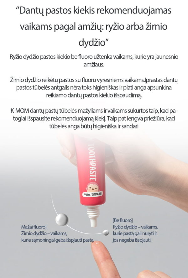 K-MOM vaikiška dantų pasta be fluoro
