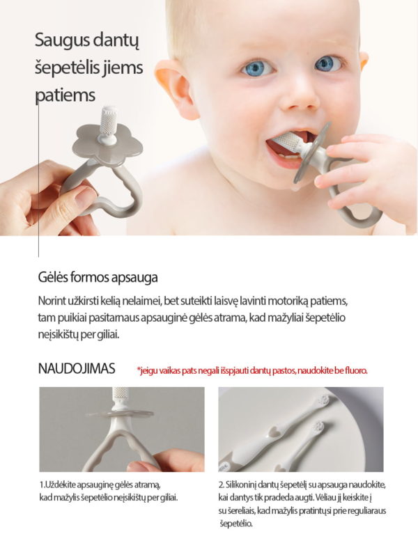 Mother-K mažylių dantų šepetėlių rinkinys (nuo 6 iki 12 mėnesių)