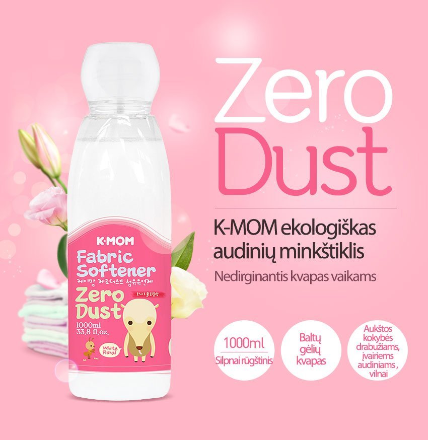 K-MOM "Zero Dust" ekologiškas audinių minkštiklis