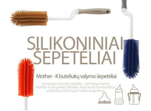 Mother-K silikoniniai buteliukų valymo šepetėliai