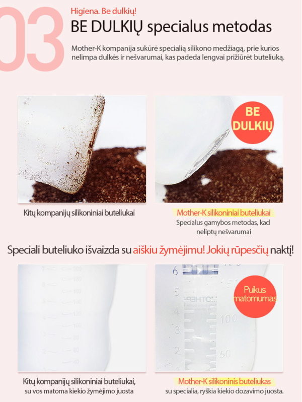 Mother-K Silikoninis Maitinimo Buteliukas