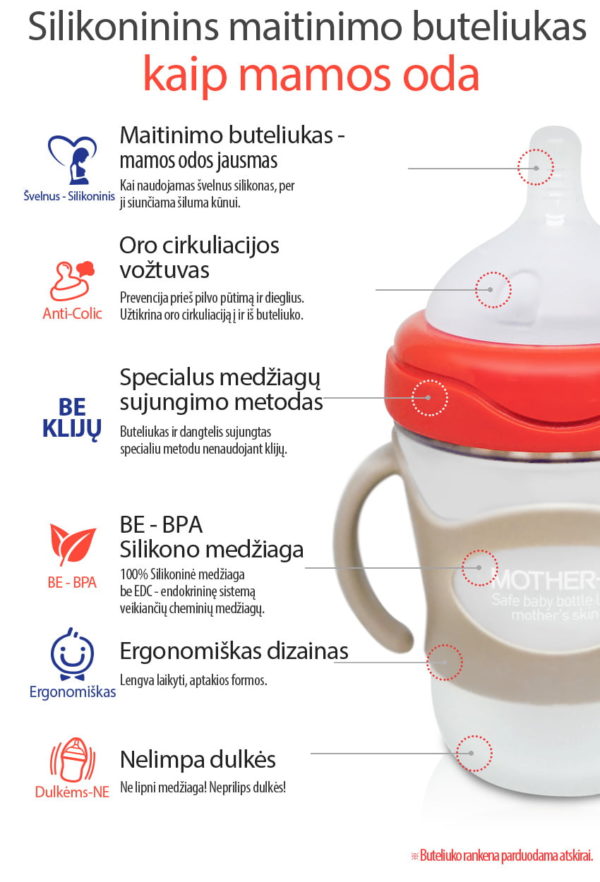 Mother-K Silikoninis Maitinimo Buteliukas