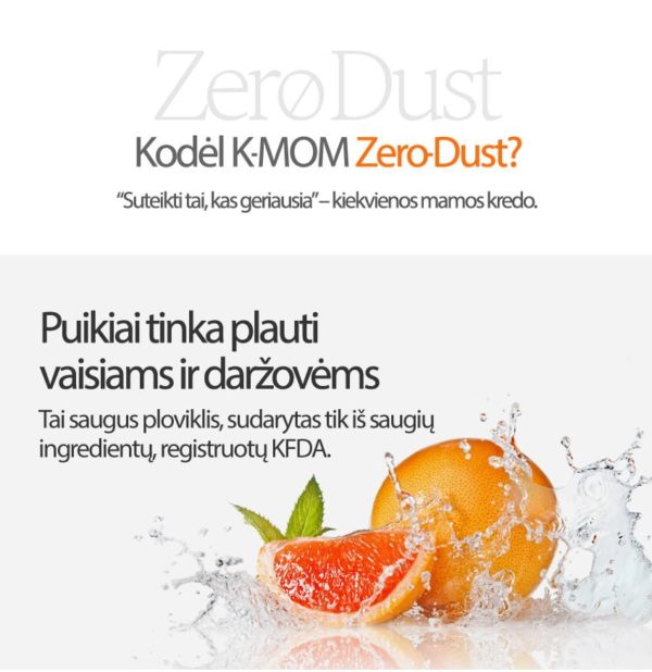 K-MOM "Zero Dust" ploviklis kūdikių buteliukams, vaisiams ir daržovėms