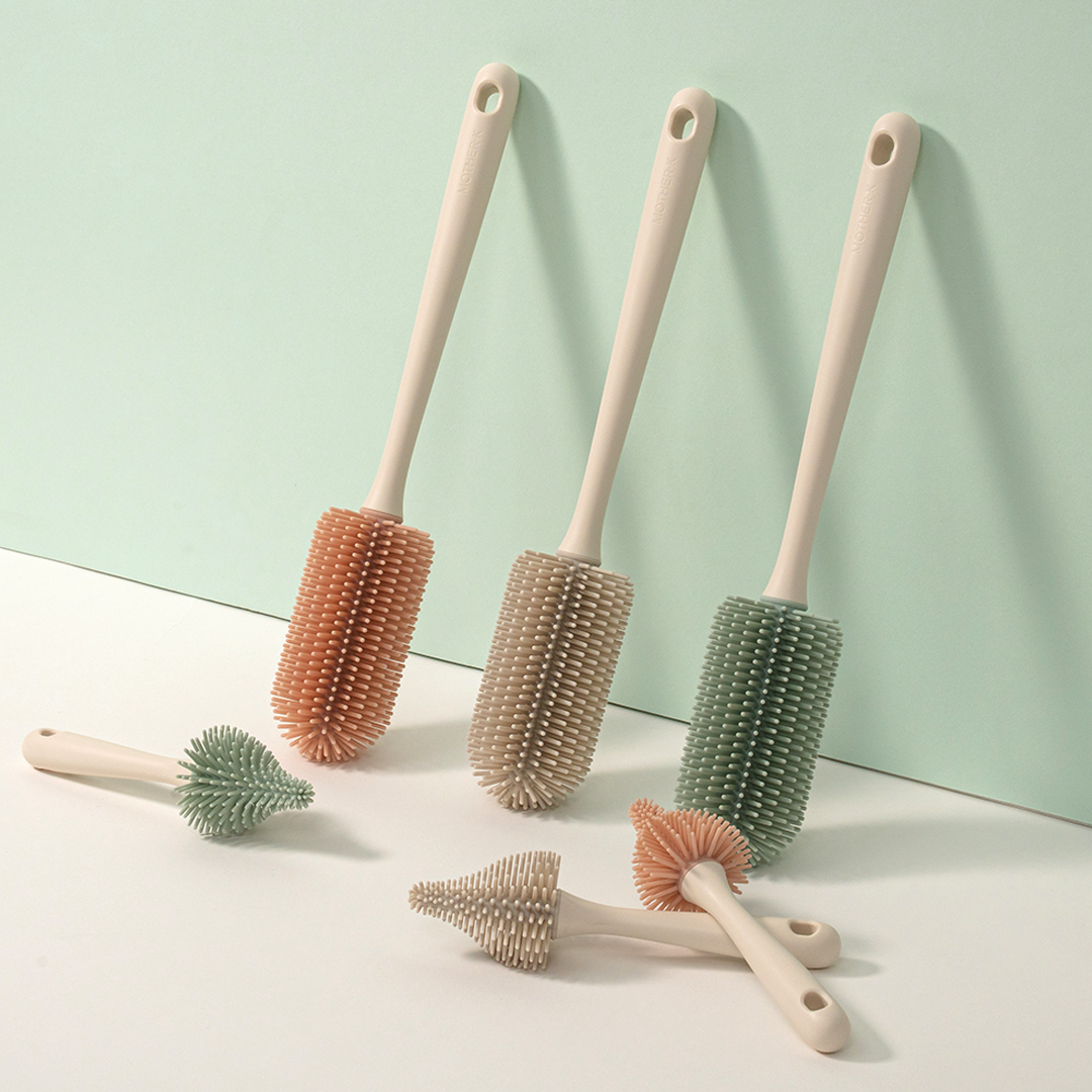 Mother-K silikoniniai buteliukų ir gertuvių plovimo šepetėliai