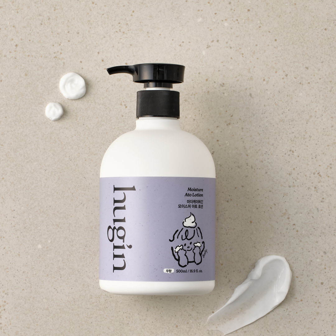 hug'in by Mother-K intensyviai drėkinantis kūno losjonas kūdikiams ir vaikams, 500 ml.