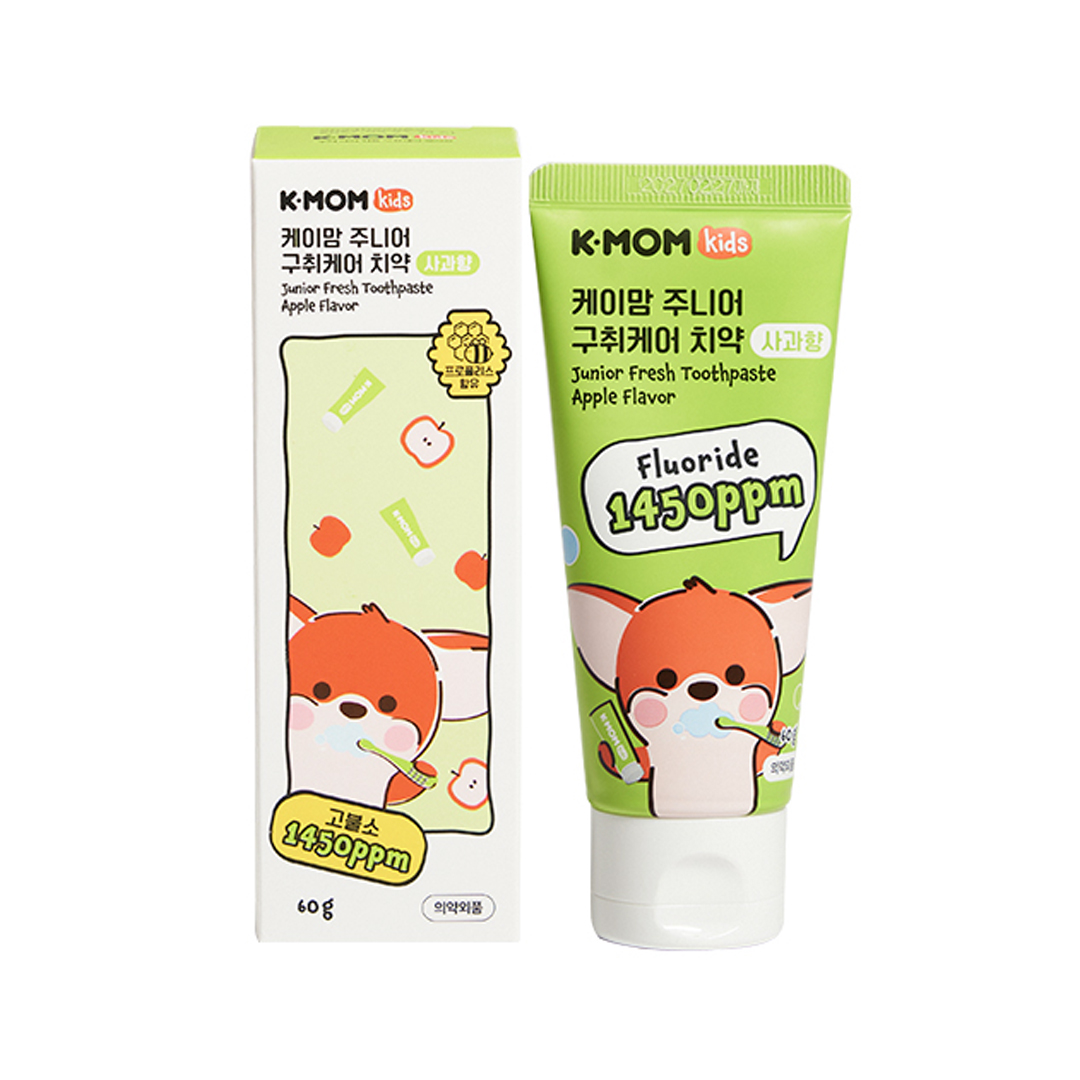 K-MOM dantų pasta su fluoru 1450 ppm., obuolių skonio, 60g.