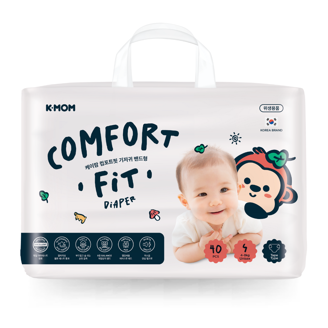 K-MOM "Comfort Fit" sauskelnės S dydis (4-8 kg), 40 vnt