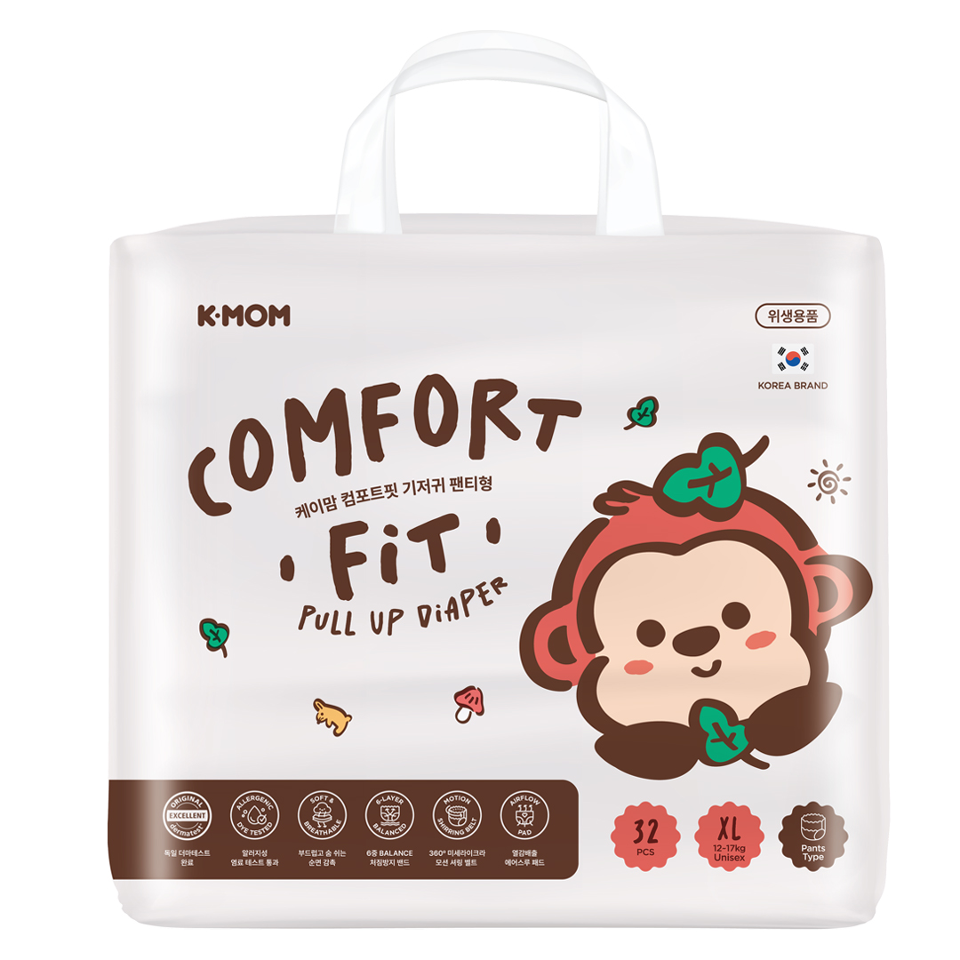 K-MOM "Comfort Fit" sauskelnės-kelnaitės XL dydis (12-17 kg), 32 vnt