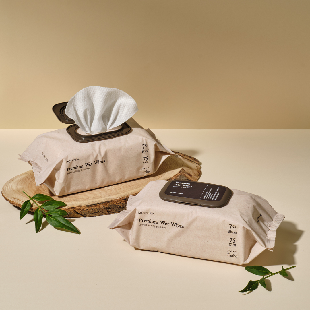 Mother-K Drėgnos servetėlės PREMIUM, 70 vnt