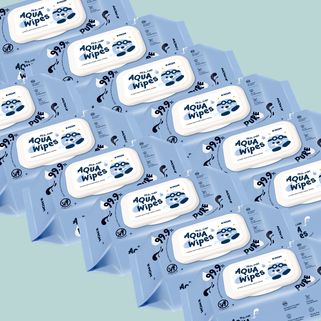Specialus pasiūlymas! 10 perki - 2 DOVANŲ! K-MOM 99.9% Pure Aqua Wipes drėgnos servetėlės