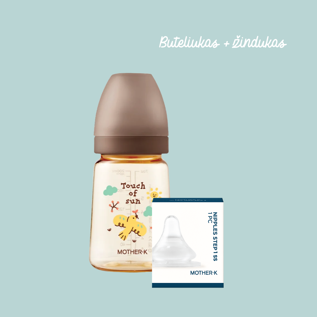 Limituoto leidimo Mother-K PPSU Buteliukas “BASIC” 200 ml + žindukas